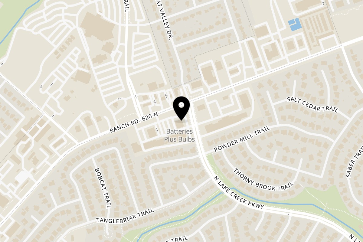 Map showing the location of Pebble Onebird on 12129 Ranch Rd 620 N Ste 100 in Austin